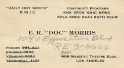 Doc Morris' Business Card